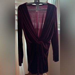 Burgundy Velvet Minidress